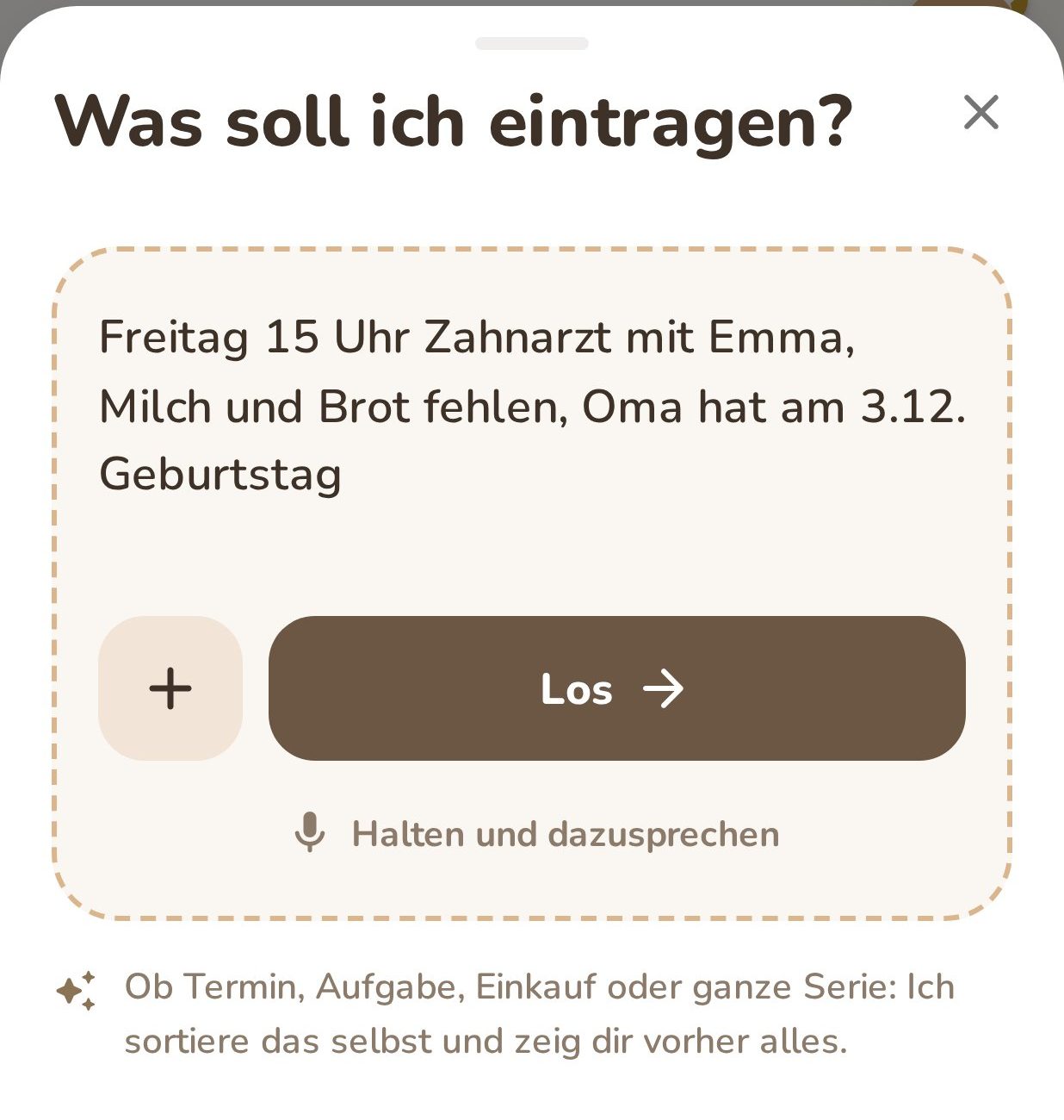 Hinschreiben oder sagen