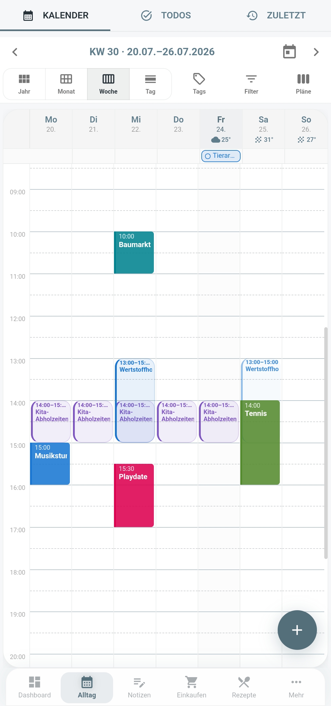 Familienkalender in Familea